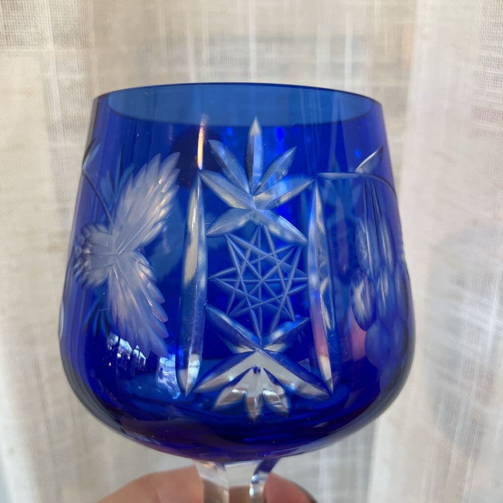 Vintage Poland Hortensja (Hortensia) Crystal Wine Glasses