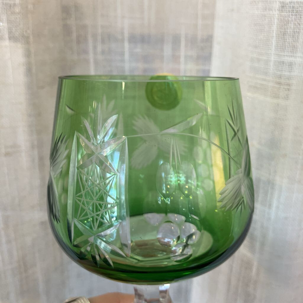 Vintage Poland Hortensja (Hortensia) Crystal Wine Glasses