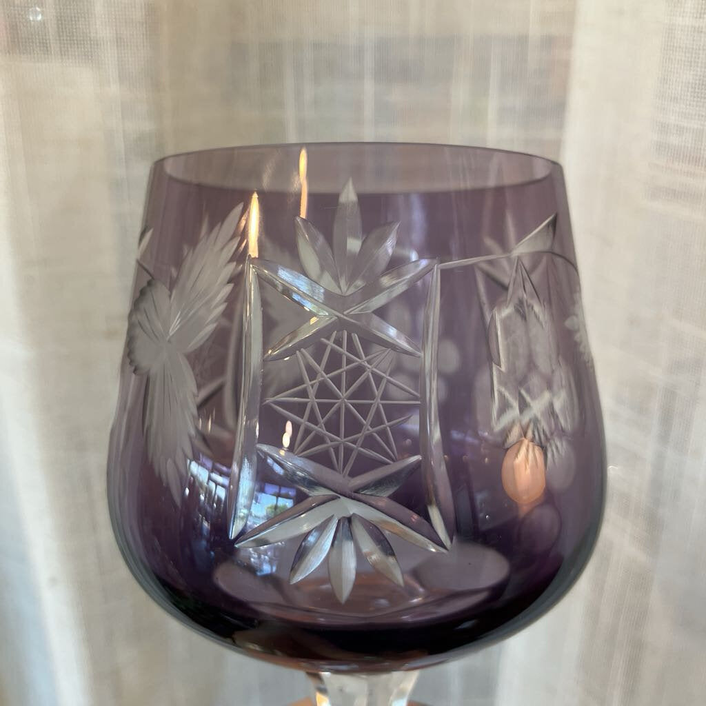 Vintage Poland Hortensja (Hortensia) Crystal Wine Glasses