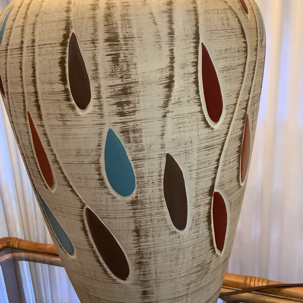 Mid Century Modern Lamp w/ Colored Teardrops