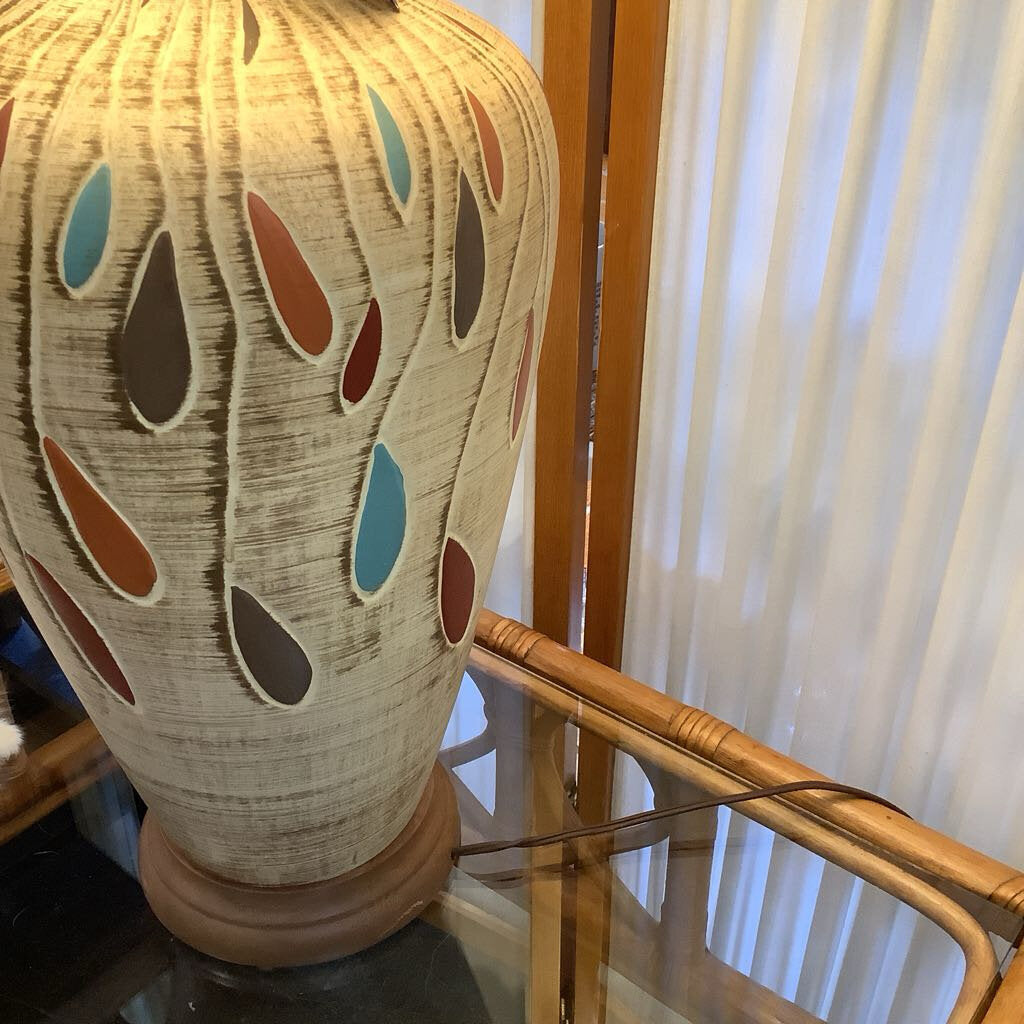 Mid Century Modern Lamp w/ Colored Teardrops