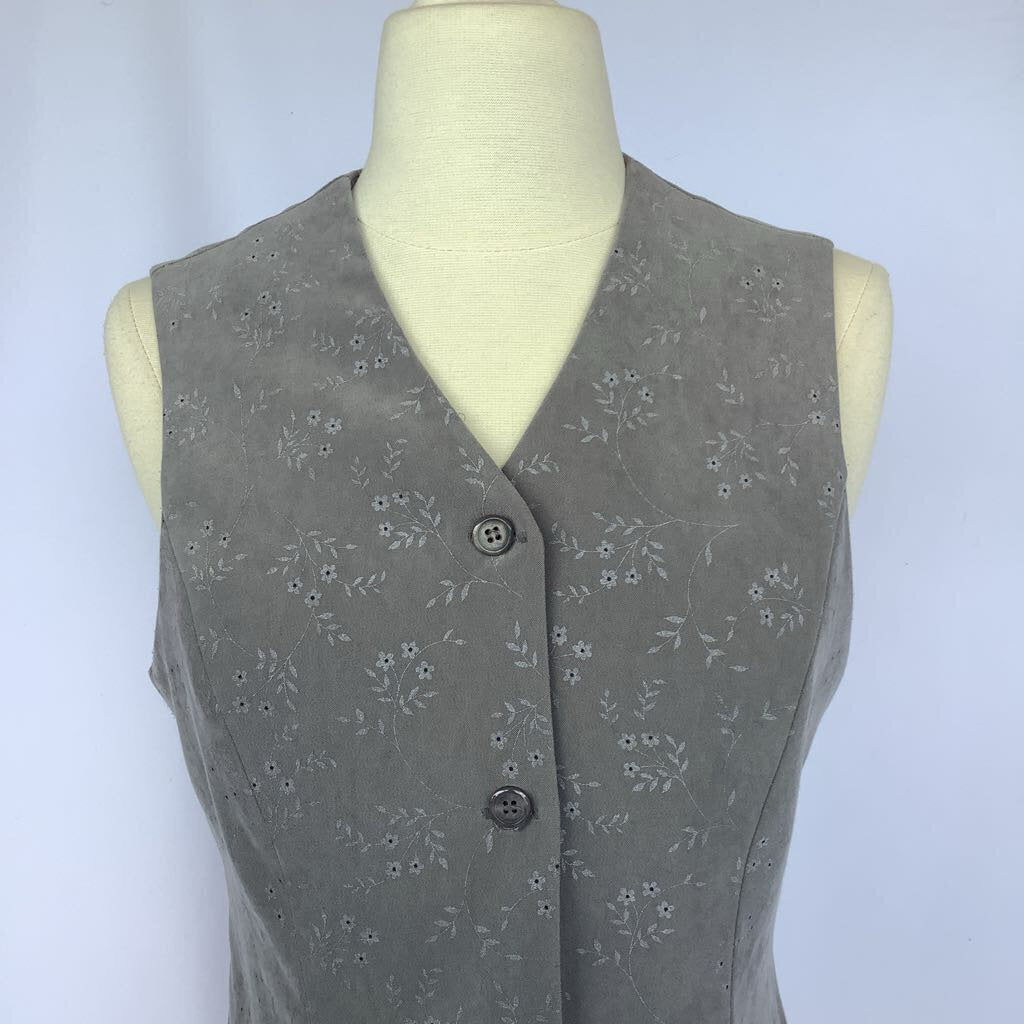 1990s Petite Sophisticated Floral Vest