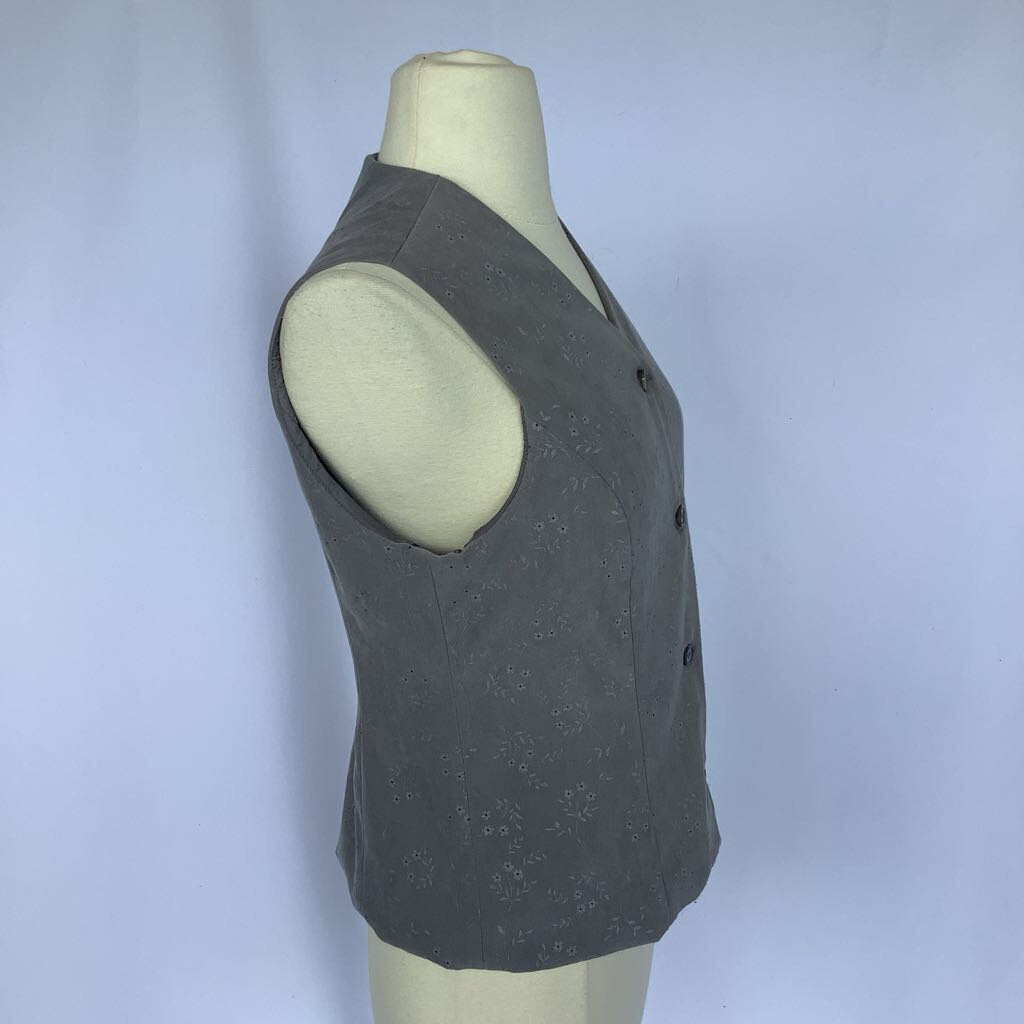 1990s Petite Sophisticated Floral Vest