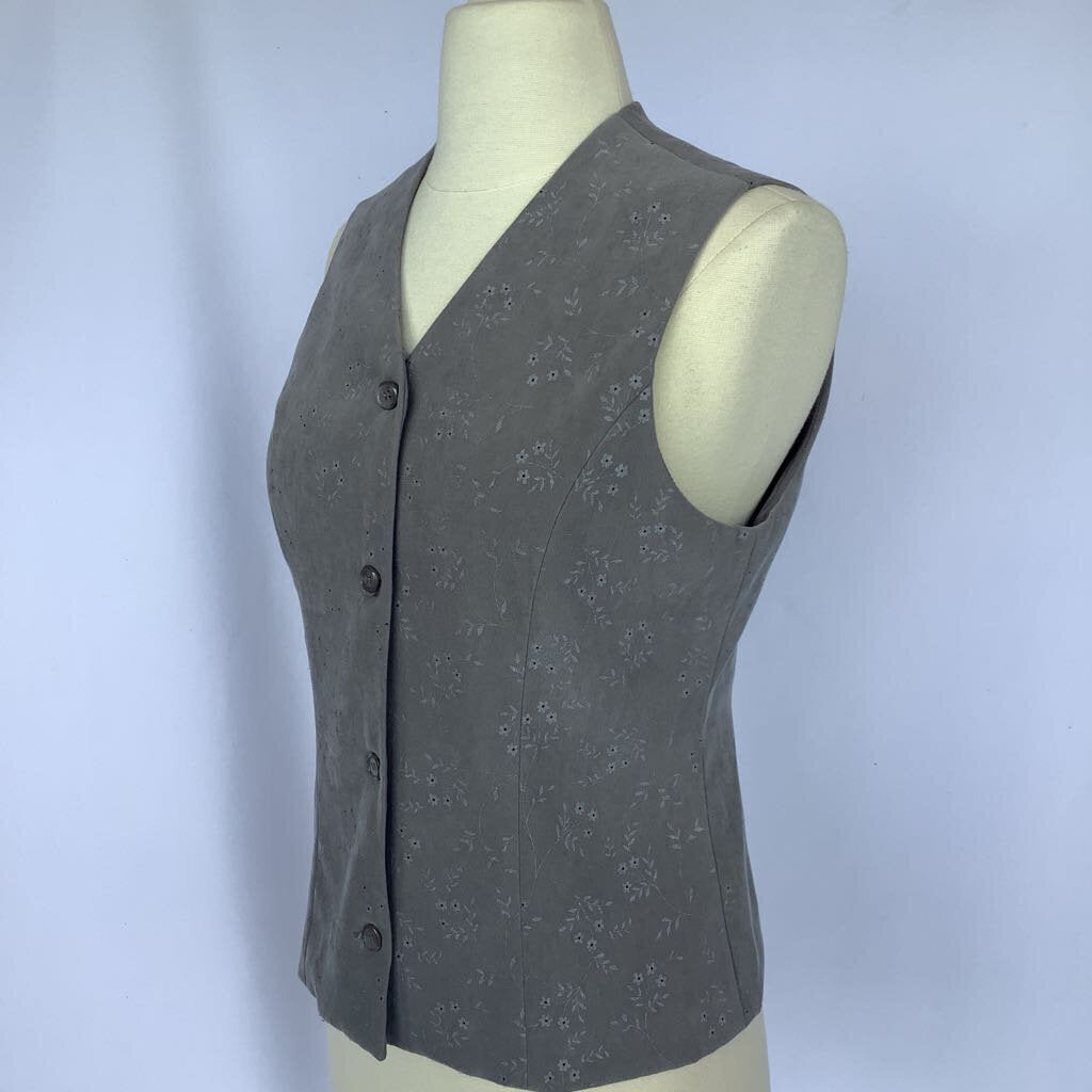 1990s Petite Sophisticated Floral Vest