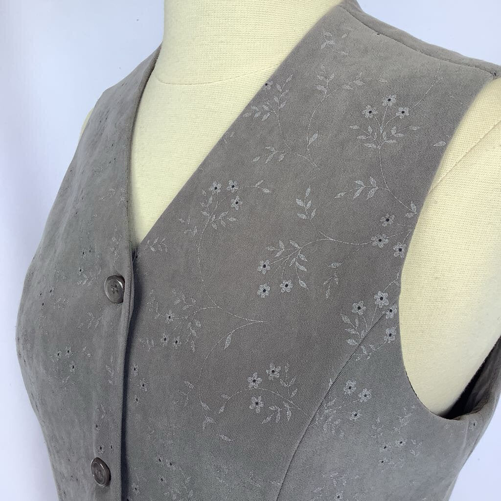 1990s Petite Sophisticated Floral Vest