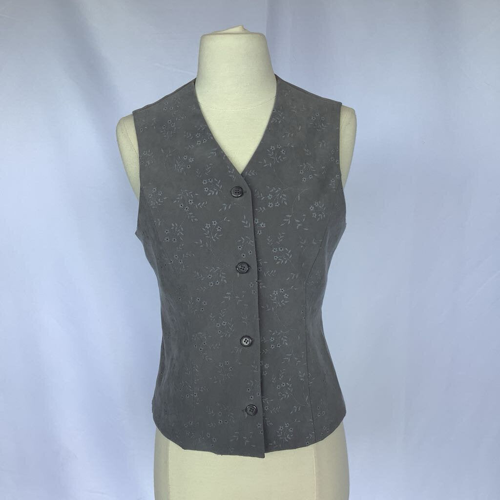 1990s Petite Sophisticated Floral Vest