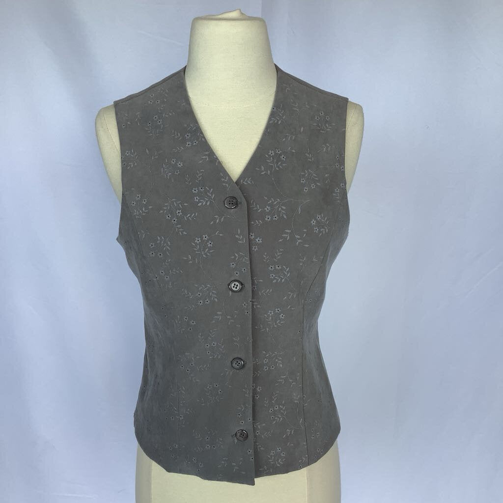 1990s Petite Sophisticated Floral Vest