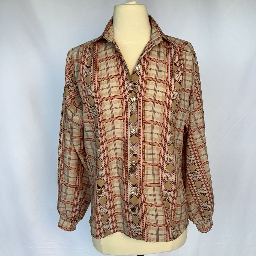 1980s Casual Corner Graphic Blouse