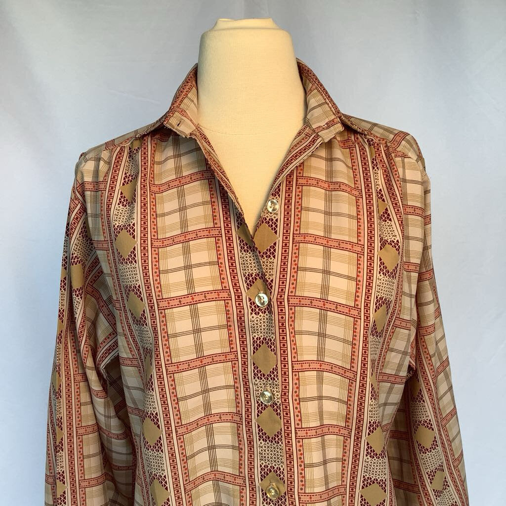 1980s Casual Corner Graphic Blouse