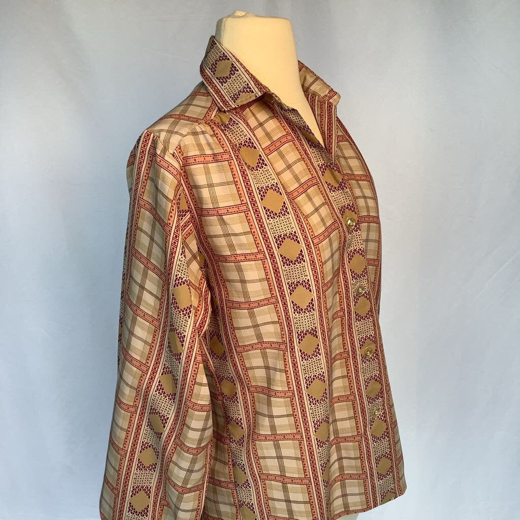 1980s Casual Corner Graphic Blouse