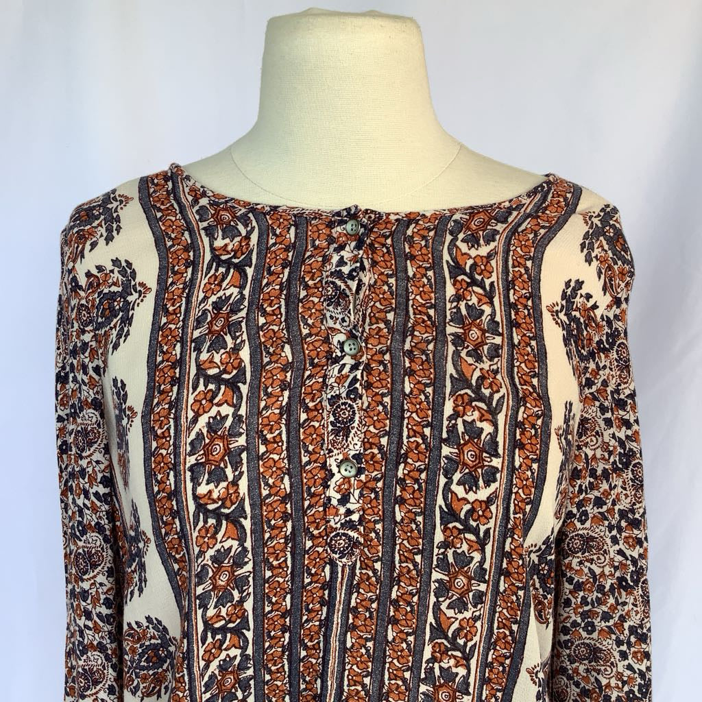 Boho Long Sleeve Waist Tie Top by Lucky Brand