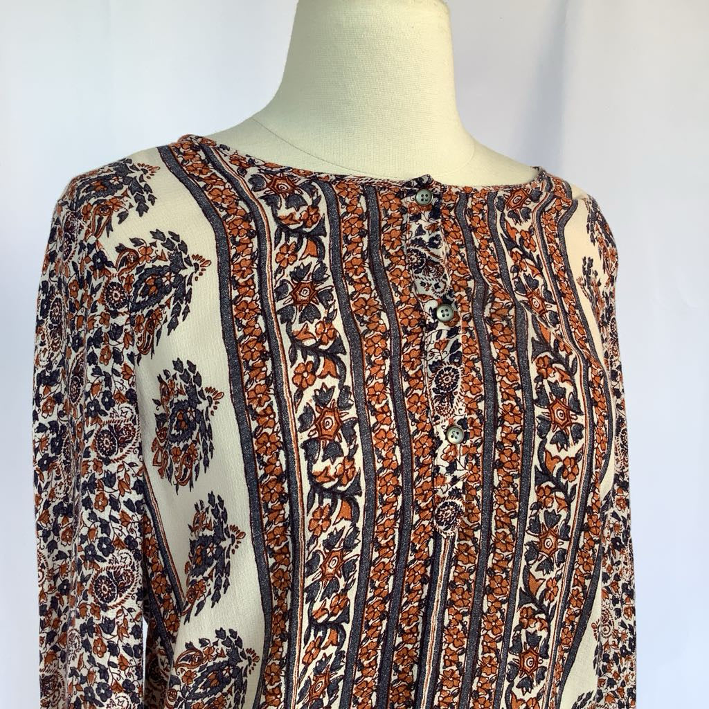 Boho Long Sleeve Waist Tie Top by Lucky Brand