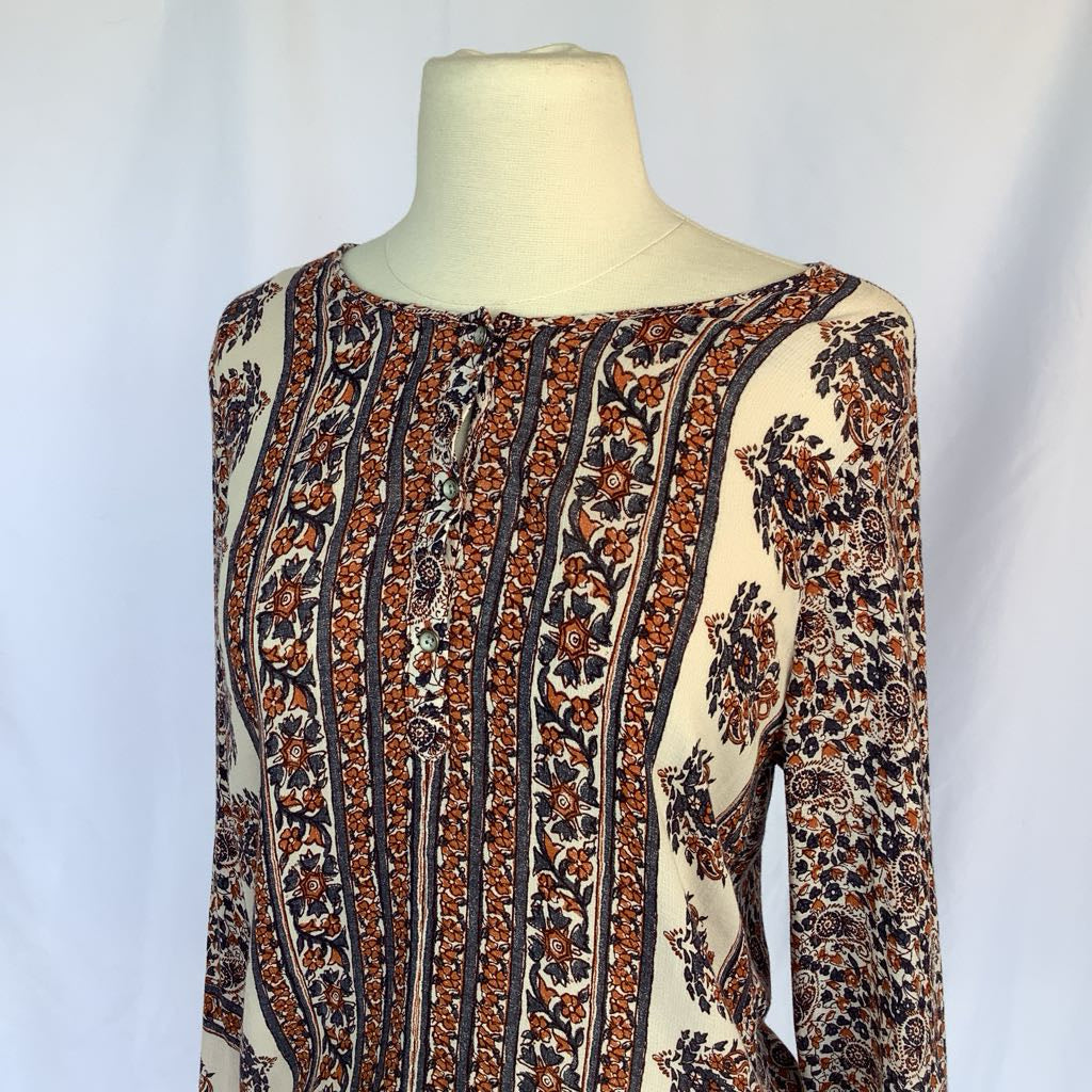 Boho Long Sleeve Waist Tie Top by Lucky Brand