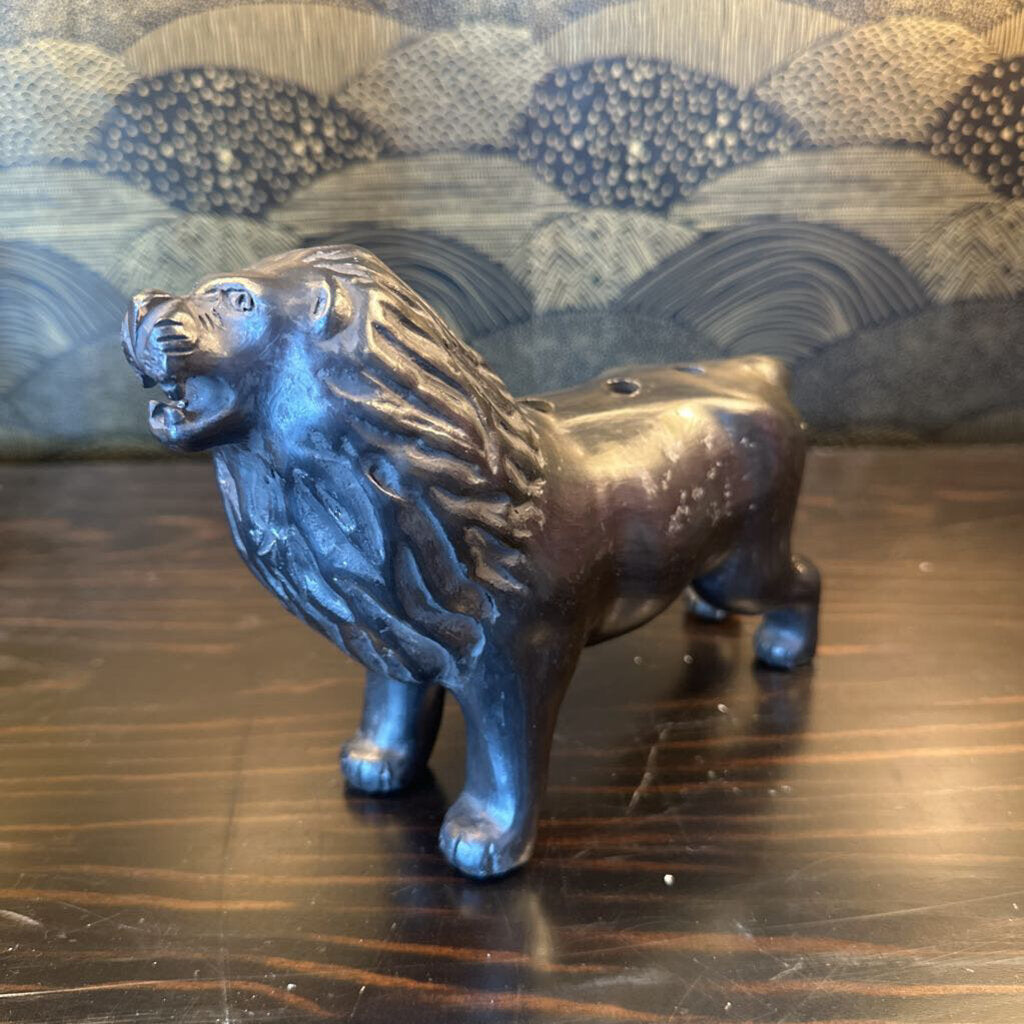 Vintage Black Lion Pencil / Pen Holder