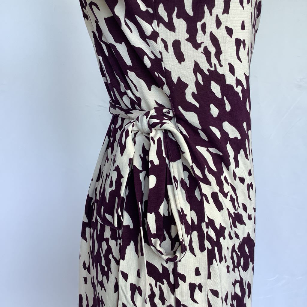 Diane von Furstenberg New Julian Two Silk Purple & White Print Wrap Dress
