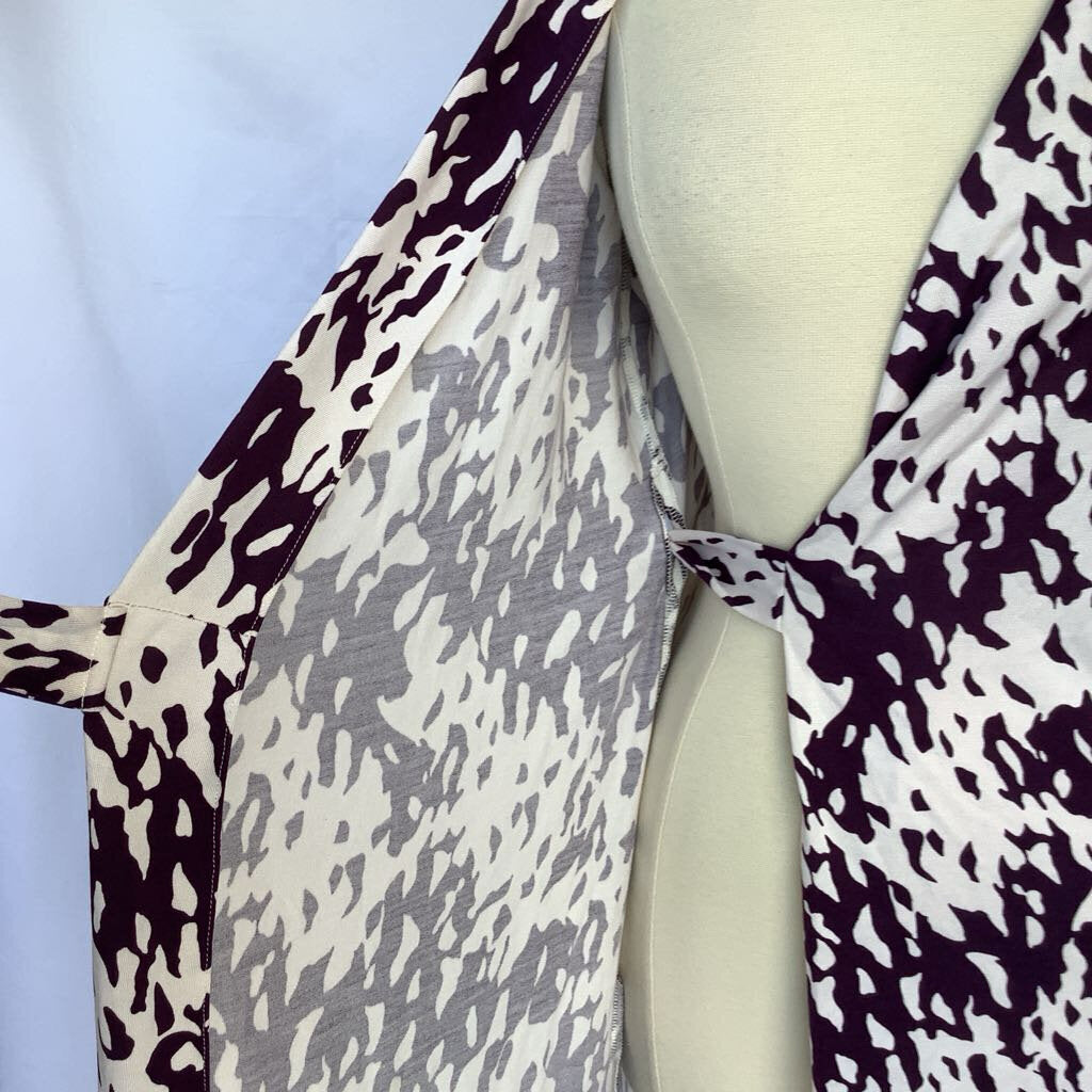 Diane von Furstenberg New Julian Two Silk Purple & White Print Wrap Dress
