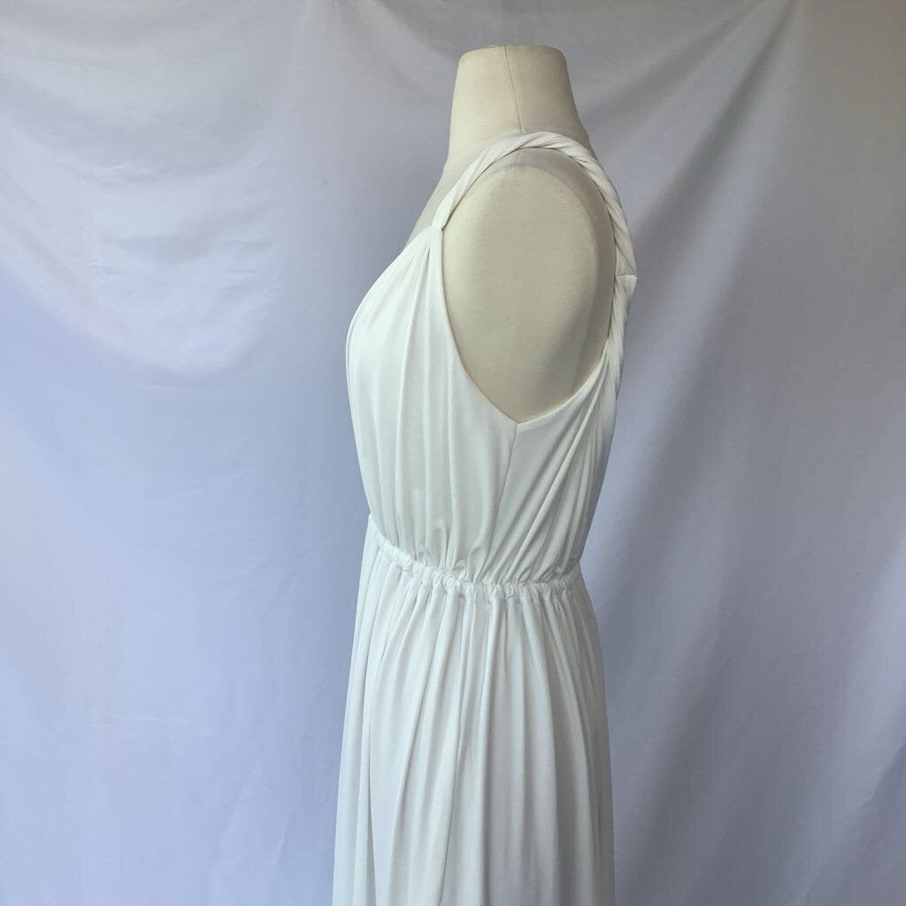 White Twist Halter Top Maxi Dress