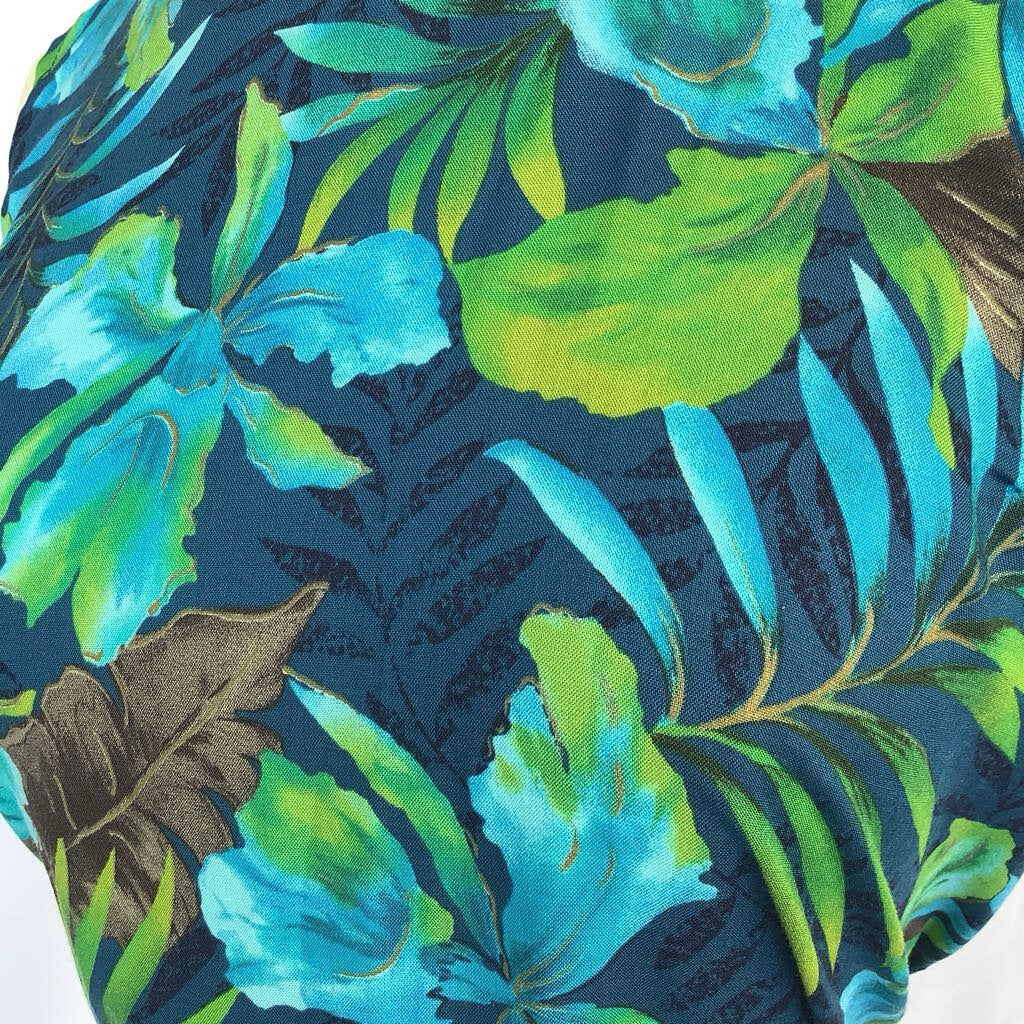 1990s Units 2 Piece Tropical Faux Sarang Maxi Skirt w/ Tank Top