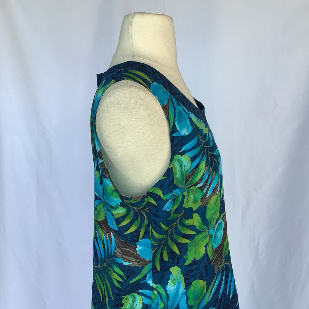 1990s Units 2 Piece Tropical Faux Sarang Maxi Skirt w/ Tank Top