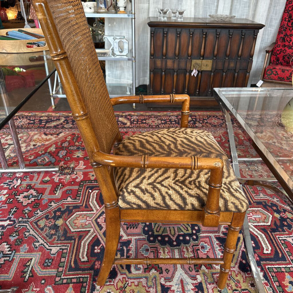 Vintage Dixie Furniture Co. Faux Bamboo Cane Back Arm Chair