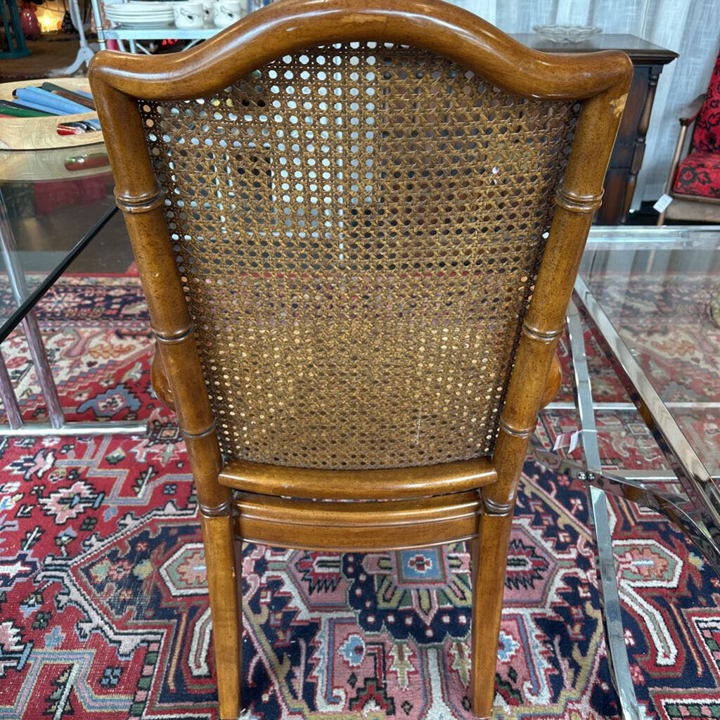 Vintage Dixie Furniture Co. Faux Bamboo Cane Back Arm Chair