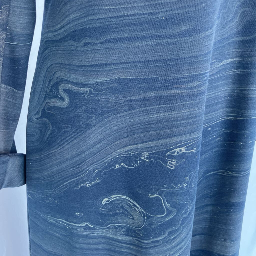 1970s Maxi Navy Watercolor Print Maxi