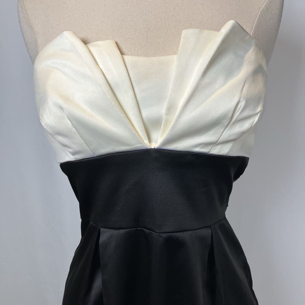 90s Black & White Strapless Cocktail Mini