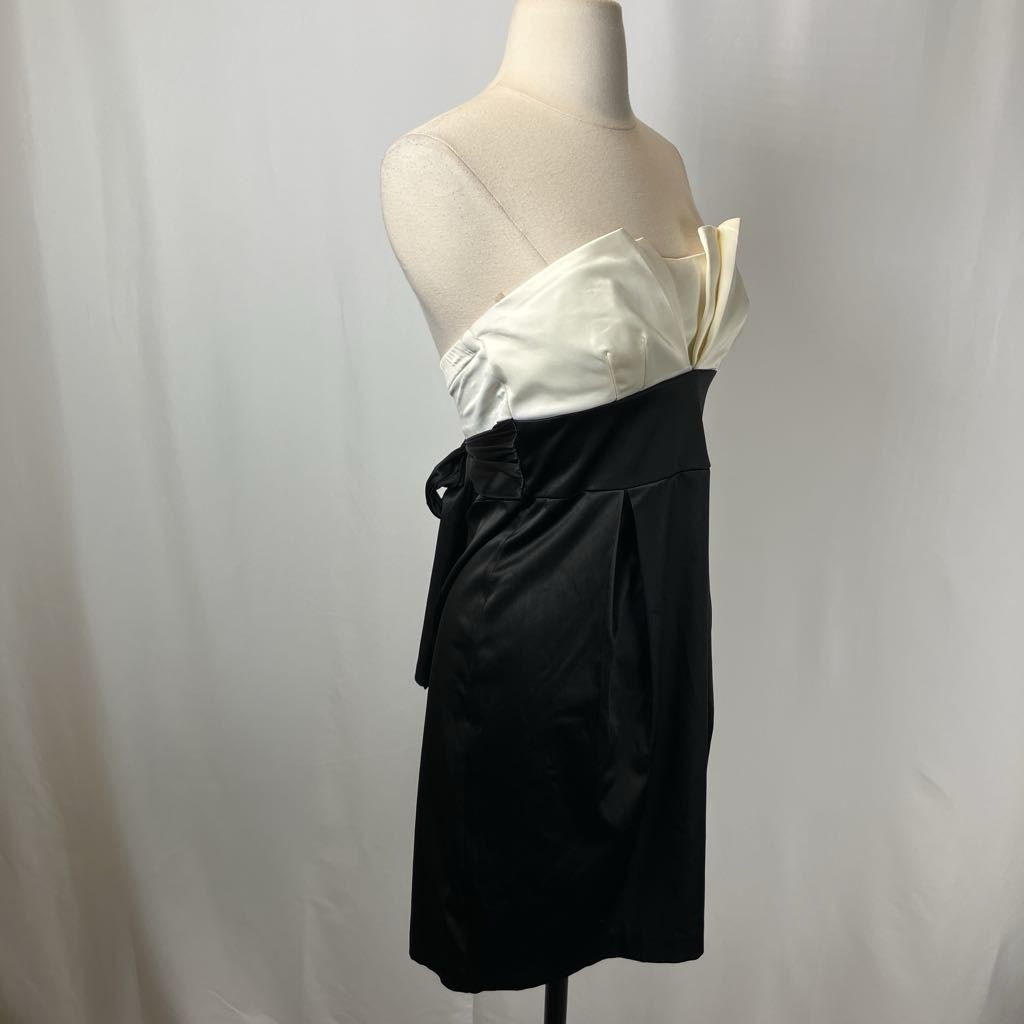 90s Black & White Strapless Cocktail Mini