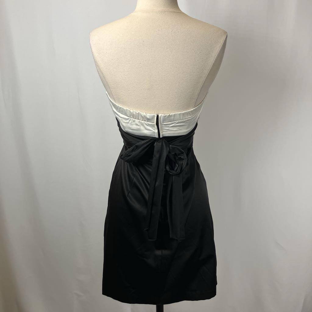 90s Black & White Strapless Cocktail Mini