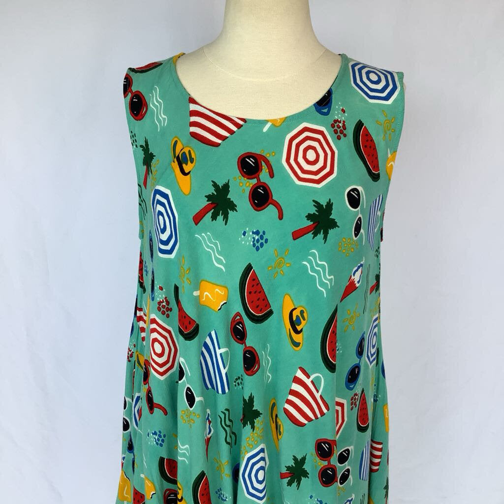 1990s Novelty Print Summer Dress