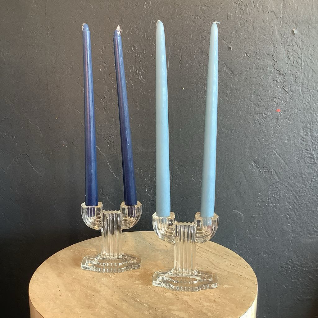 Vintage Glass Cactus Candle Holders