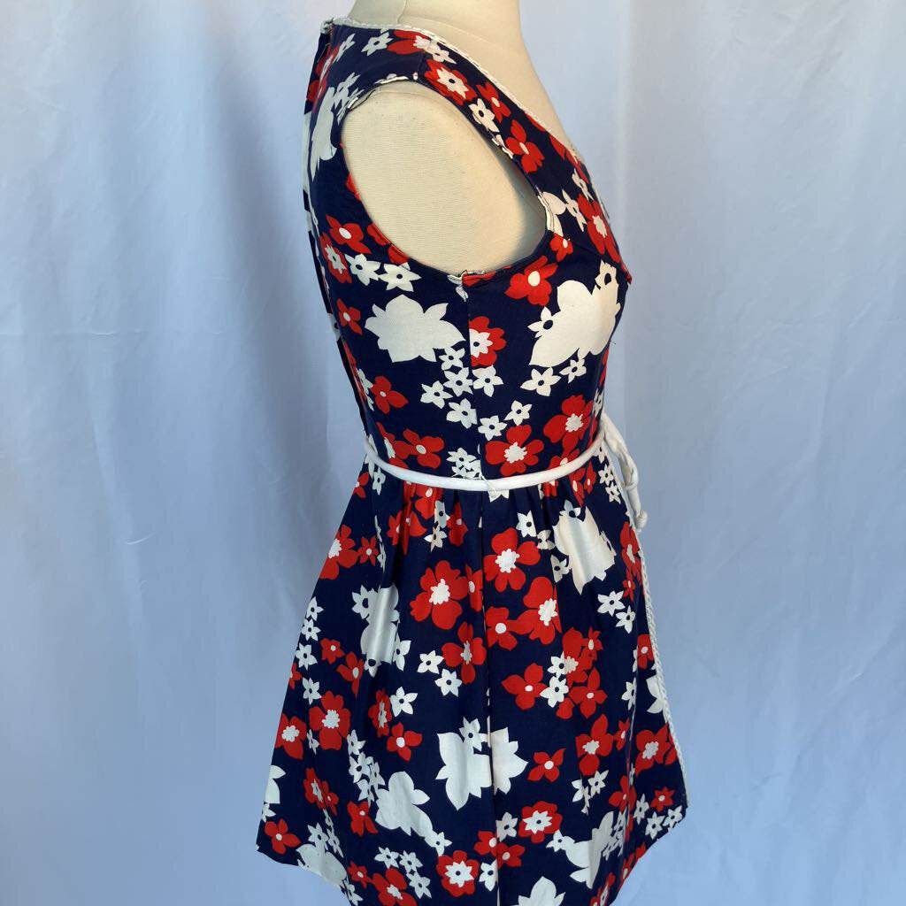 1960s Red, White & Blue Floral Romper