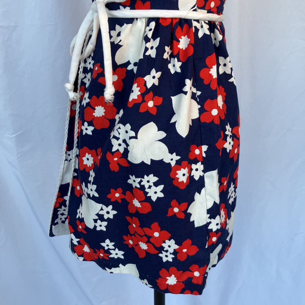 1960s Red, White & Blue Floral Romper