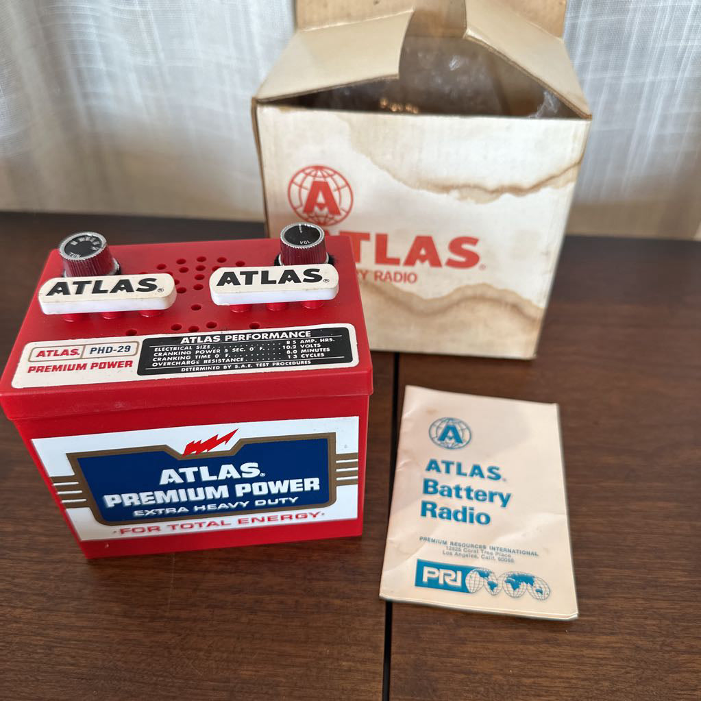 1960s Working Atlas Battery Promo AM Radio