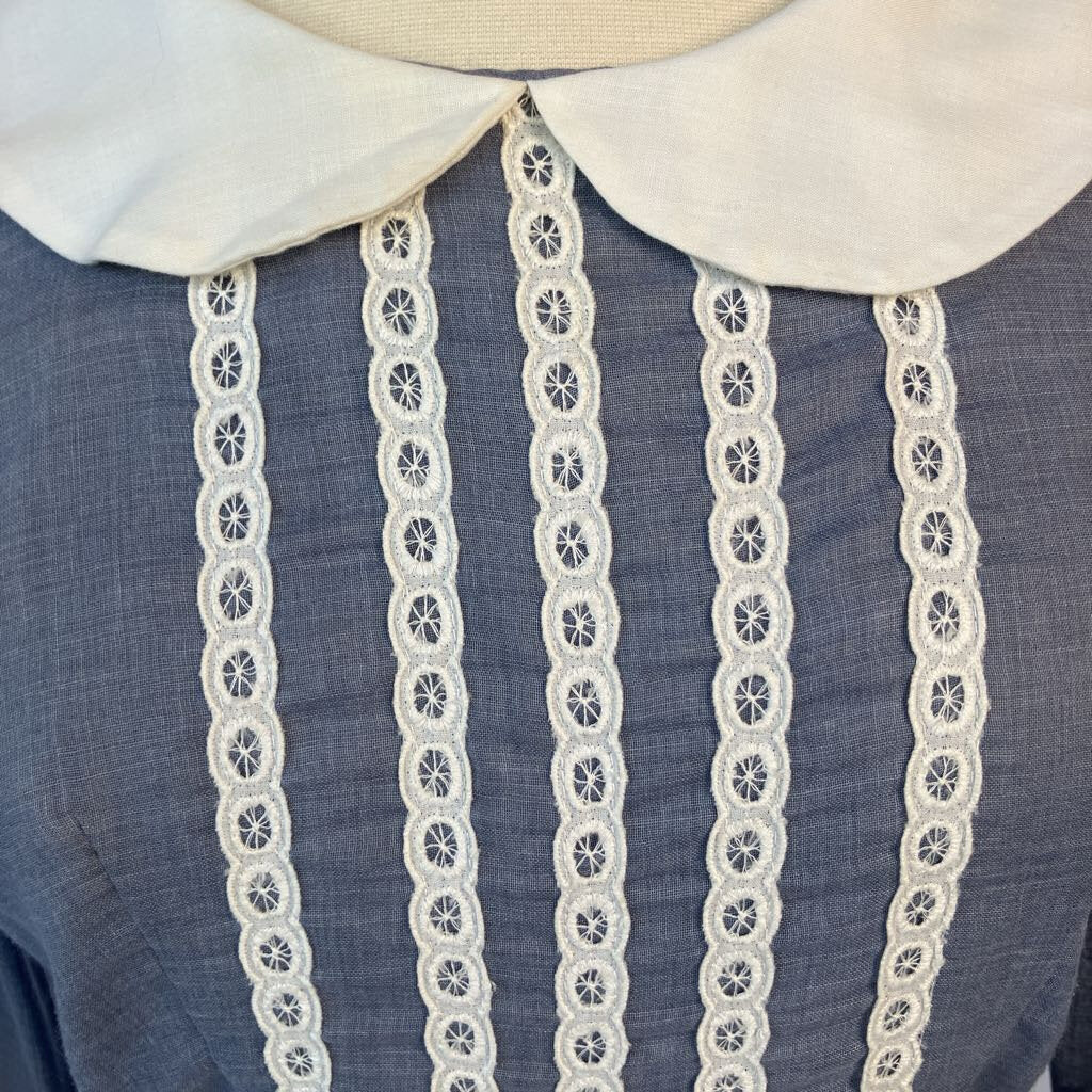 1960s Grey Day Dress with Peter Pan Collar