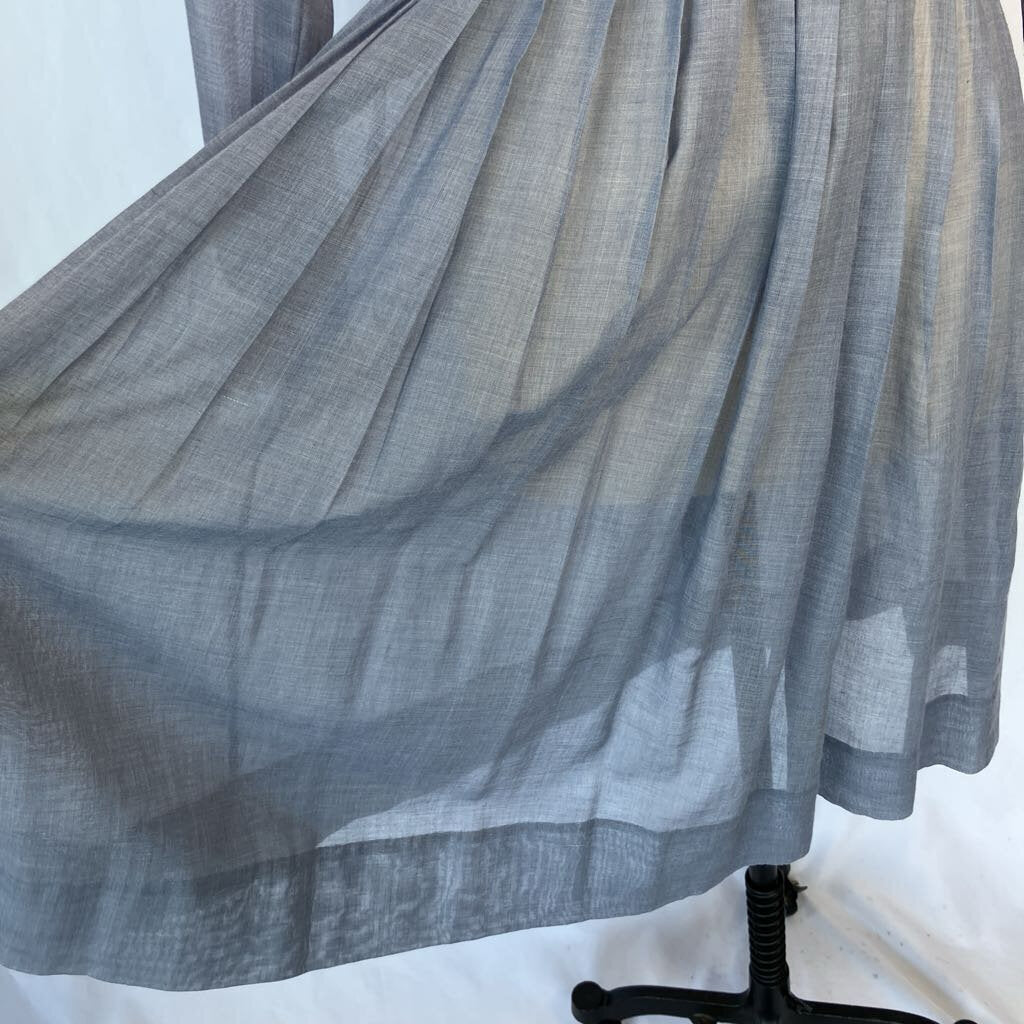 1960s Grey Day Dress with Peter Pan Collar