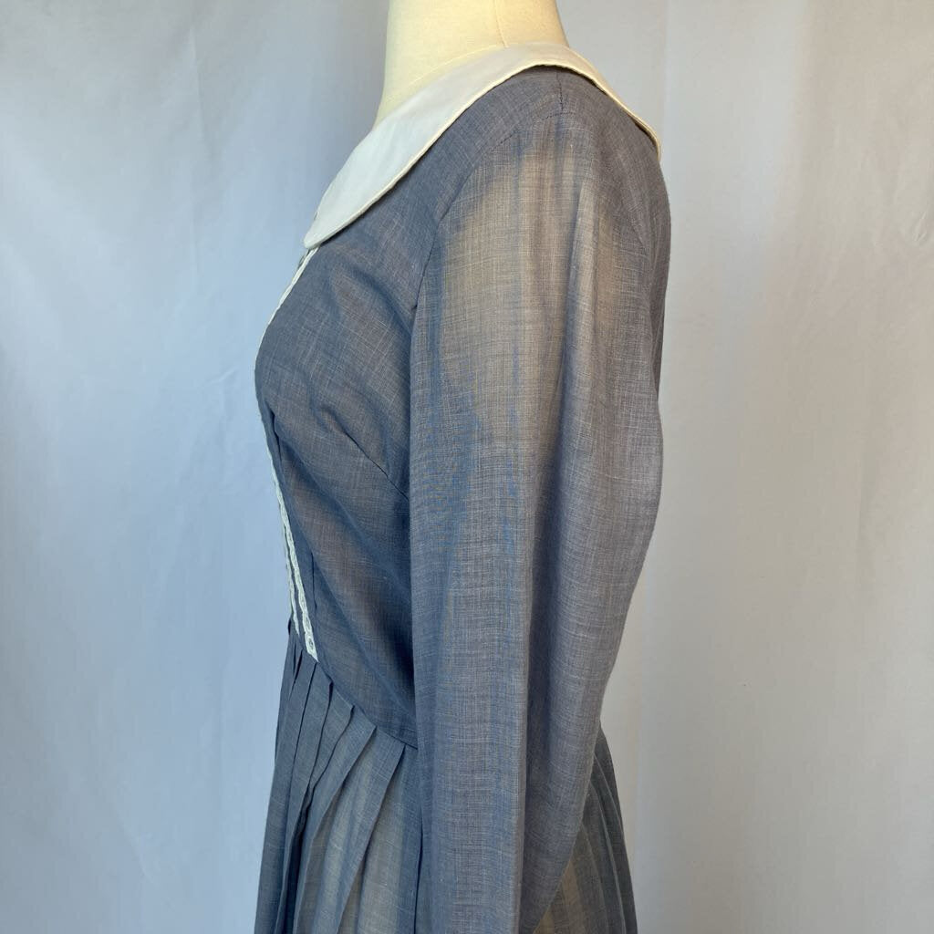 1960s Grey Day Dress with Peter Pan Collar