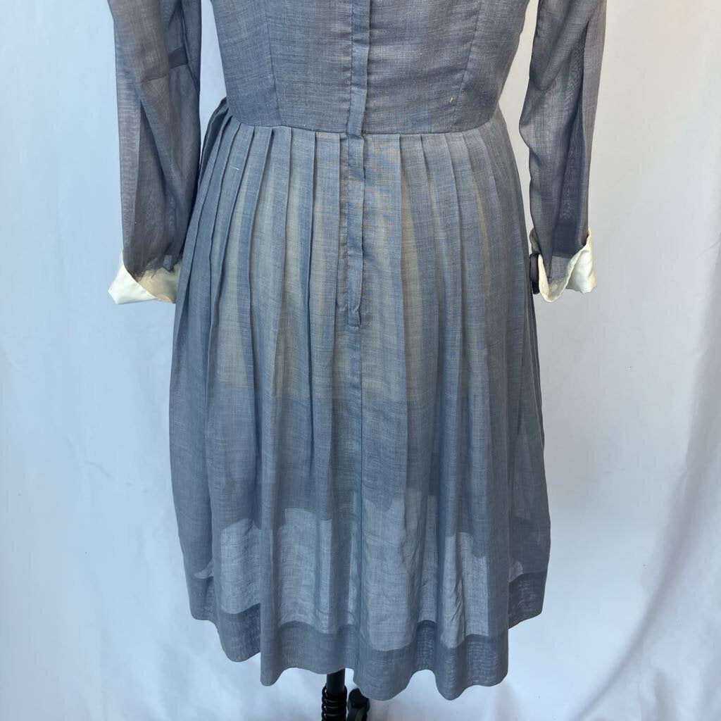 1960s Grey Day Dress with Peter Pan Collar