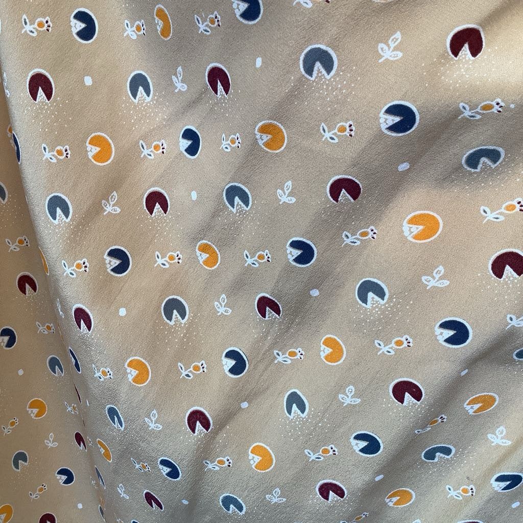 1980s Cream Floral Skirt