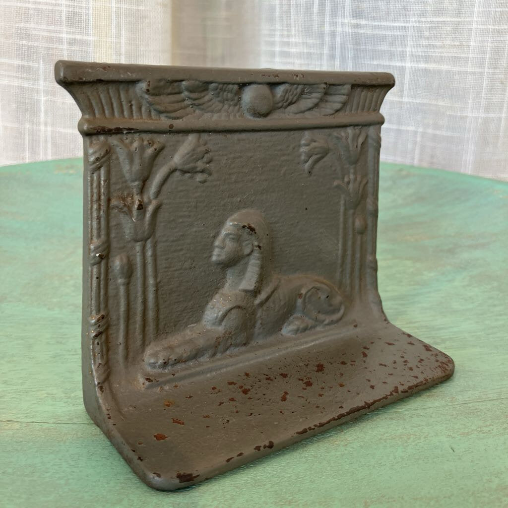 1920s Cast Iron Egyptian Sphinx Bookend