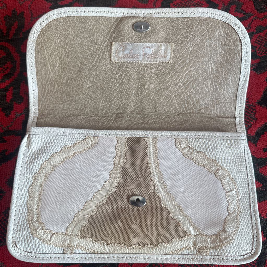 Vintage Carlos Falchi Snakeskin Patchwork Clutch