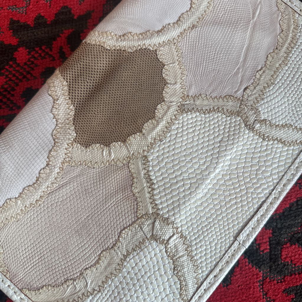 Vintage Carlos Falchi Snakeskin Patchwork Clutch