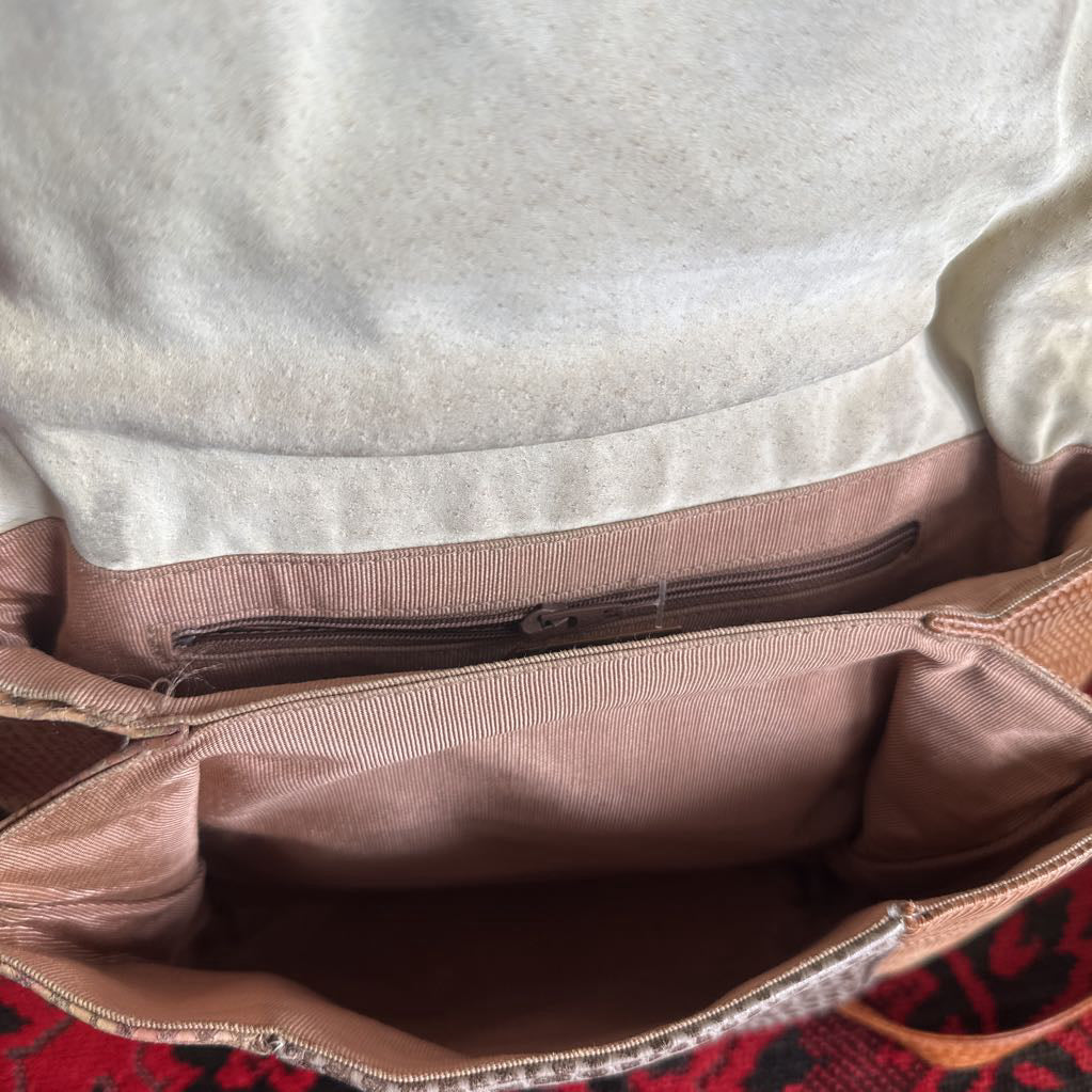 1980s SHARIF USA Snakeskin Patchwork Crossbody