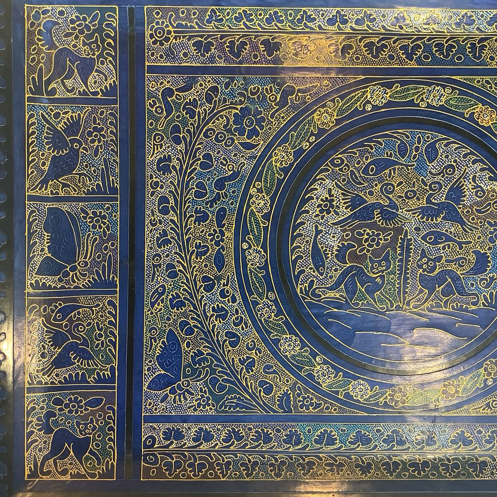 Cats Birds Lacquerware Tray - India