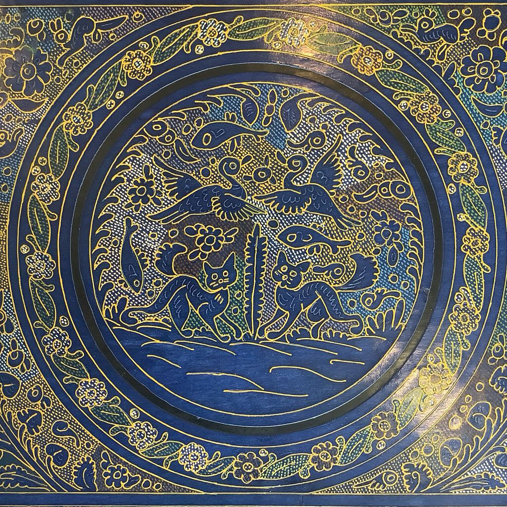 Cats Birds Lacquerware Tray - India
