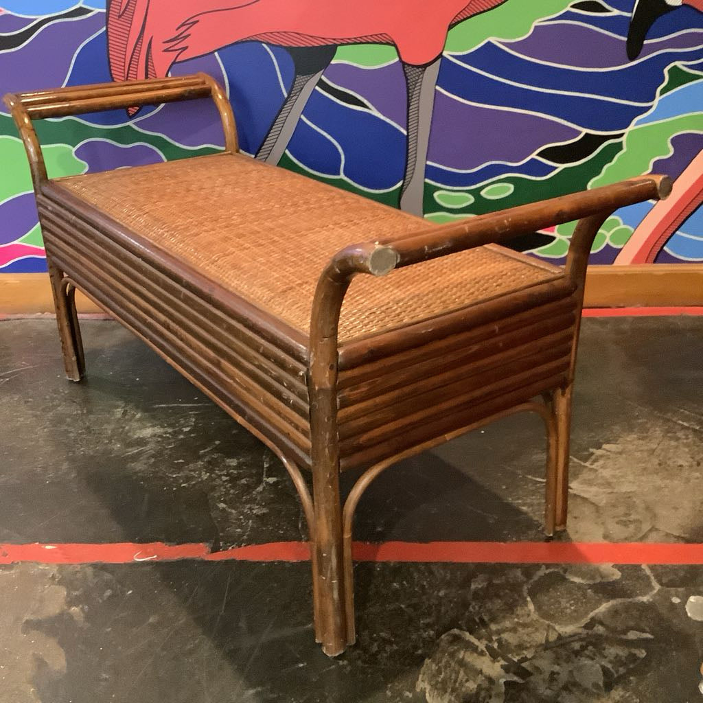 Vintage Rattan Bench