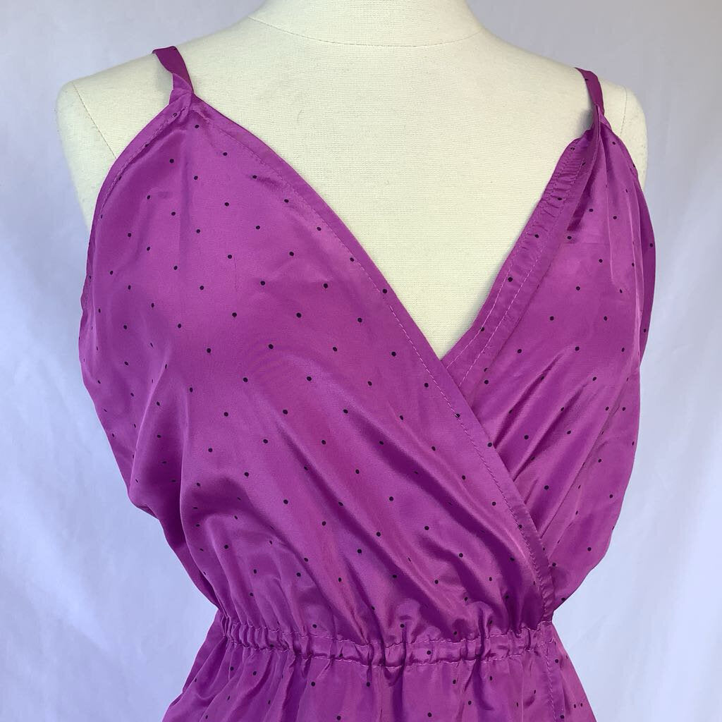 1970s Purple Polka Dot Dress