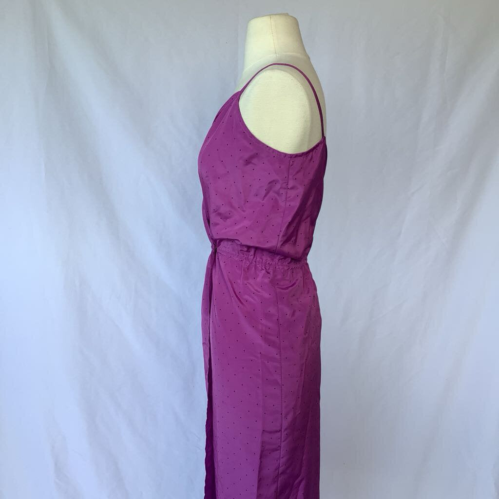 1970s Purple Polka Dot Dress