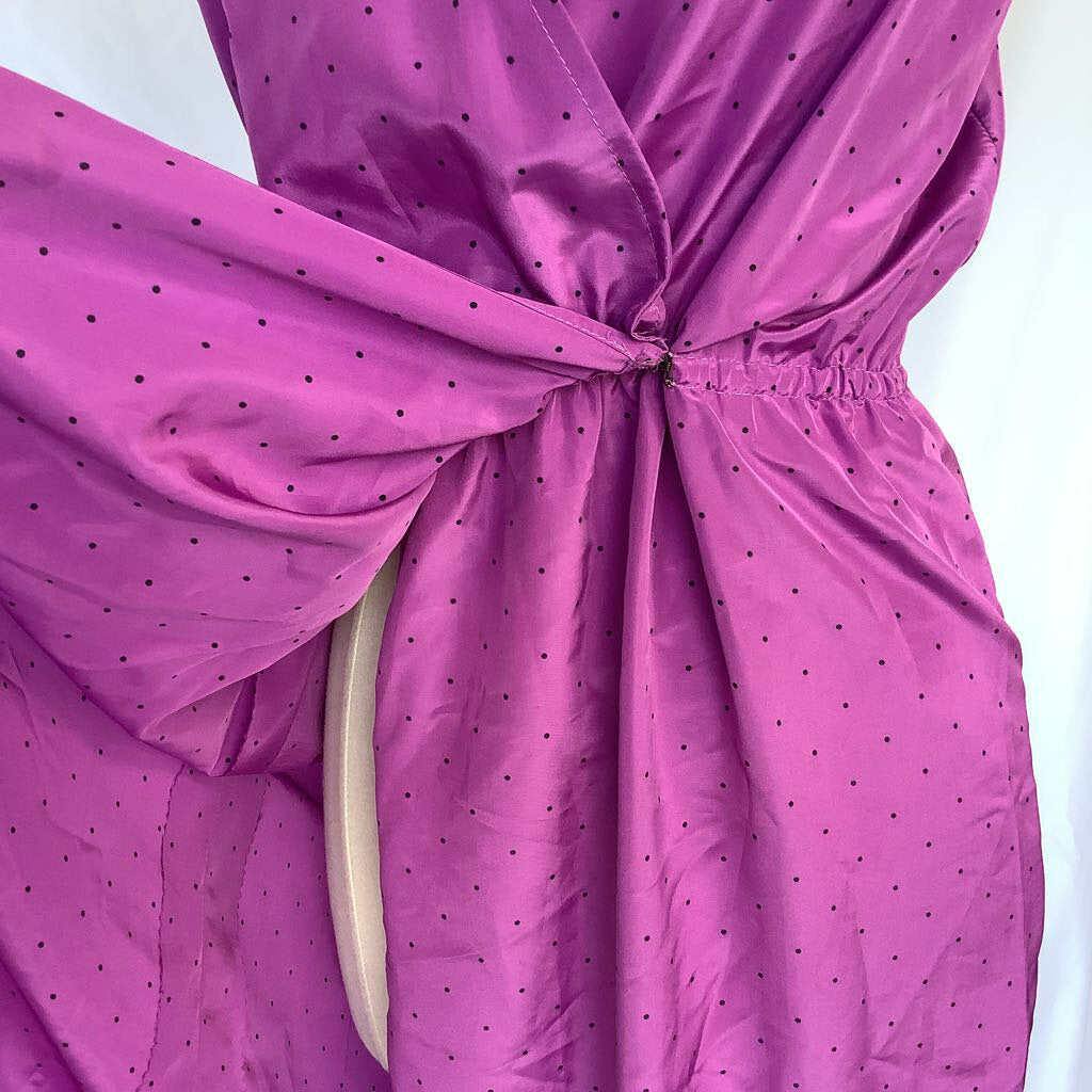 1970s Purple Polka Dot Dress