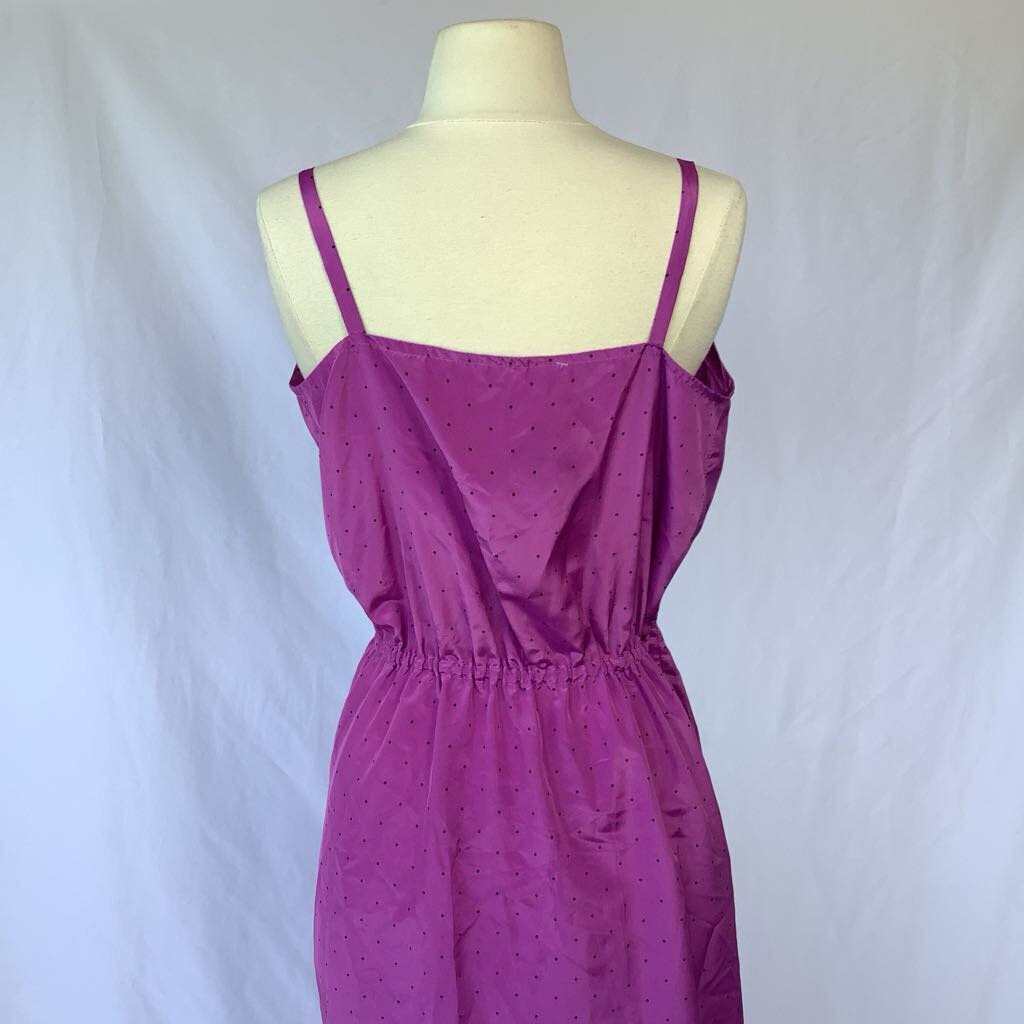 1970s Purple Polka Dot Dress